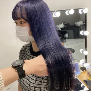 ロング カラー 韓国ヘア特化💍 tiam💍ブリーチのヘアスタイル