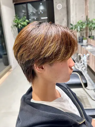 ミディアム カラー メンズ ボブ、ショート 無料/はやとのヘアスタイル