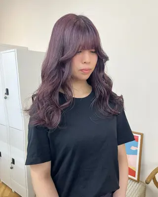 カラー yuka/ロング/ レイヤーカットモデルのヘアスタイル