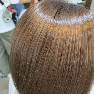 ミディアム カラー パーマ/透明感カラー /ボブ/吉田一生のヘアスタイル