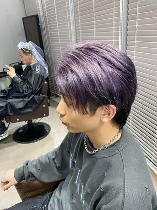 ミディアム 山影✨バレイヤージュ ハイライト✨メンズ◎のヘアスタイル