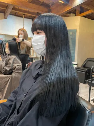 ロング カラー 顔周りカット× 髪質改善【リョウ】のヘアスタイル