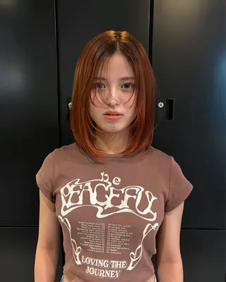 ミディアム カラー hashimoto kaedeのヘアスタイル