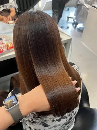 セミロング 韓国風顔まわり/ベー ジュ/マツエク♡美咲のヘアスタイル