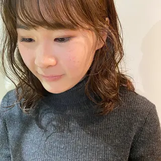 ミディアム カラー パーマ ヘアアレンジ GIVET (ジヴェ)所属・撮影モデル募集 🦋soemikaのヘアスタイル
