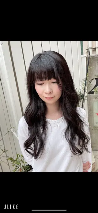 ロング カラー 縮毛矯正×髪質改善 カラー×クロスパーマのヘアスタイル