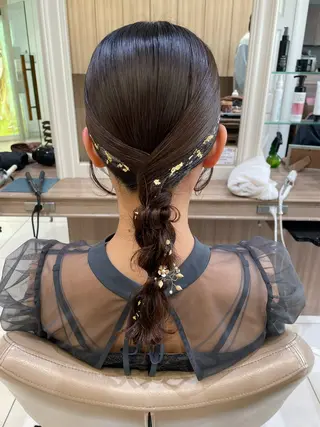 セミロング ヘアアレンジ 韓国ヘアメイク🎀/ 縮毛矯正✨山本媛香のヘアスタイル