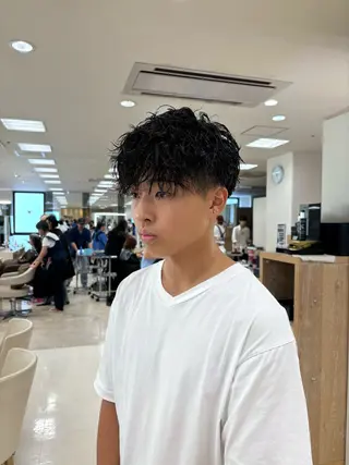 パーマ メンズ 湘南/メンズパーマ/ ハイライト/ユチカのヘアスタイル