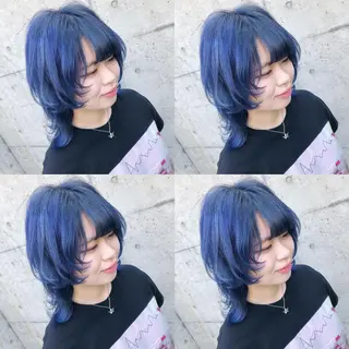 ミディアム カラー ヘアアレンジ メンズ キッズ 💟Chloe原宿店 🩶ハイトーンのヘアスタイル