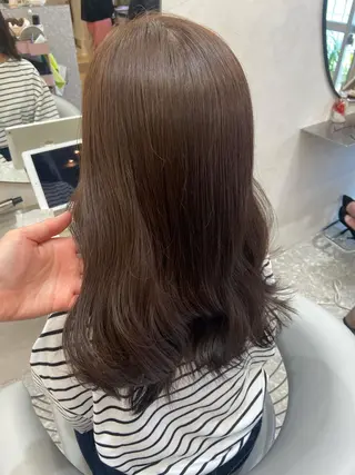 セミロング カラー 新宿/韓国ヘア 中明度カラー/かやのヘアスタイル
