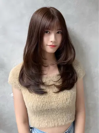 ロング カラー 新島 涼のヘアスタイル