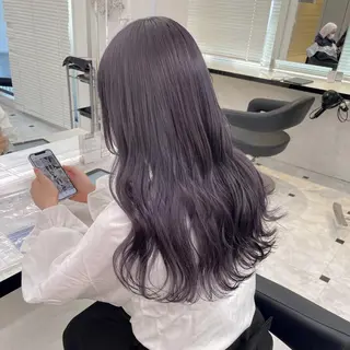 カラー ロング ブラウンベージュ🤎 ブリーチなし🤎のヘアスタイル