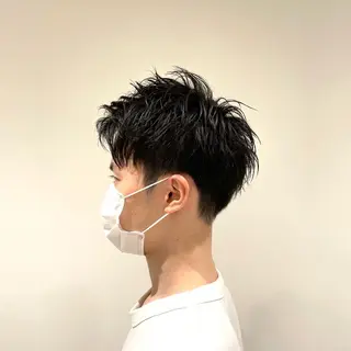 メンズ 【シャドウパーマ センターパート】義心のヘアスタイル