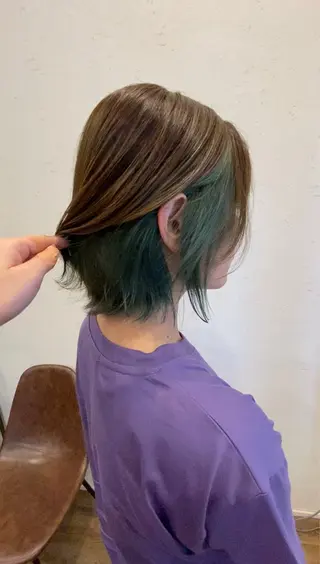 ミディアム カラー インナーカラー🌈 サイトウ ミズキのヘアスタイル