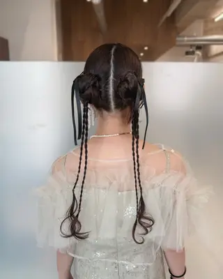 ロング カラー ヘアアレンジ 縮毛矯正+モテカラー 🎀✨MIHOのヘアスタイル