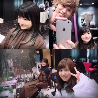 ミディアム カラー 北川大輔🌟 小顔レイヤーカットのヘアスタイル