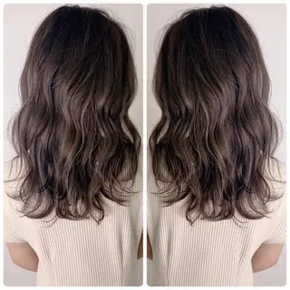 セミロング カラー 京都大人女性ショート 徒歩1分/秋山のヘアスタイル