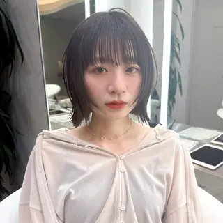 ミディアム レイヤー/ハッシュ/ ボブ/縮毛/内藤康太のヘアスタイル