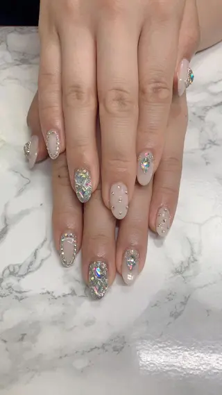 ネイル はな💎ネイル ワンホン、長さ出しのネイルデザイン