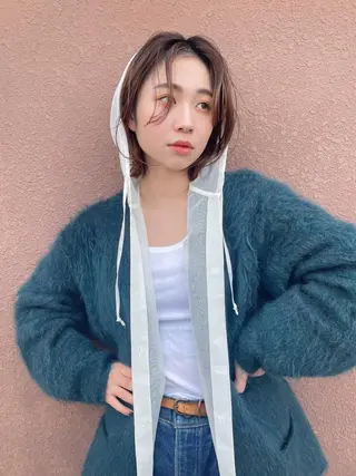 ミディアム パーマ/レイヤー 岩山丈一郎のヘアスタイル