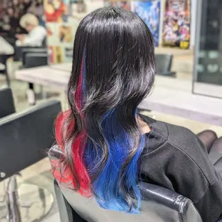 カラー ロング 推しカラー🦉にじさ んじカラー🌈🕒✨のヘアスタイル