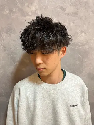 パーマ メンズ 西新/siohair 似合わせ/石尾刻矢のヘアスタイル