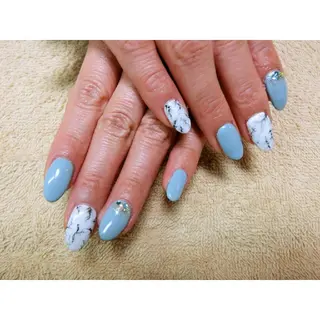 ネイル 痛ネイル/ワンホン/ フィルイン/長さだしのネイルデザイン