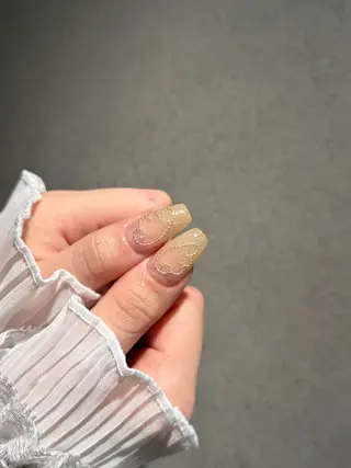 ネイル I-nailロング /ワンホン/キラキラのネイルデザイン