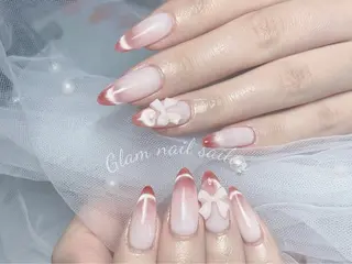 ネイル エツメ💅 長さだし🎀デザインのネイルデザイン