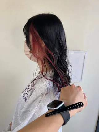 セミロング ハイライトカラー✨ グレージュ✨鎌倉光洋のヘアスタイル