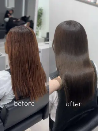 ロング 神戸で縮毛矯正/髪質 改善/お任せくださいのヘアスタイル