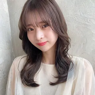 セミロング カラー 顔周り/くびれヘア 韓国ヘア💕風間るなのヘアスタイル