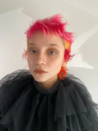 ショート カラー デザインパーマ 藤田和樹のヘアスタイル