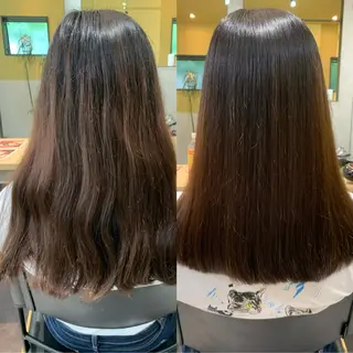 ロング パーマ hub hair レイヤー/透明感のヘアスタイル