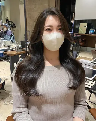 ロング カラー レイヤー/顔周り /透明感🩶高橋大のヘアスタイル