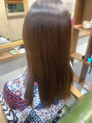 セミロング 【髪質改善・矯正 ・ハイライト】ハナカのヘアスタイル