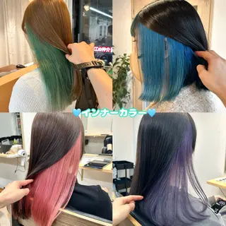 セミロング カラー 艶カラー/レイヤー/ ハイトーン/まなみのヘアスタイル