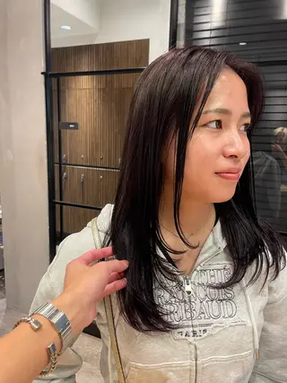 ミディアム カラー 渋谷/レイヤーボブ・ 透明感カラーしょうごのヘアスタイル