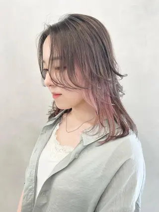 セミロング カラー 🦋レイヤーカット ミドリカワ🦋のヘアスタイル