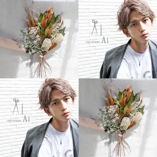 ミディアム パーマ メンズ メンズ特化🔮 笠原慧のヘアスタイル