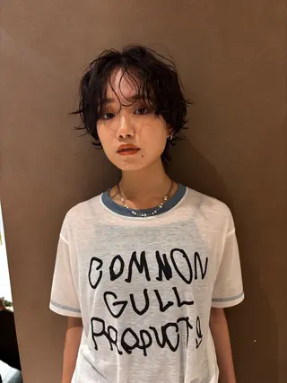 ショート パーマ Un ami  omotesando所属・Mon/ショート/パ ーマのヘアスタイル