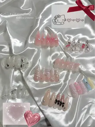 ネイル tsuki🎀ワンホ ン🍒ガーリー🪄のネイルデザイン