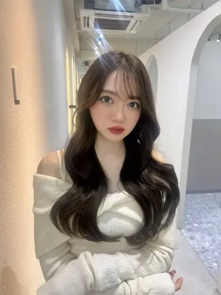 ロング カラー 韓国レイヤー透明感 カラーヨウスケのヘアスタイル