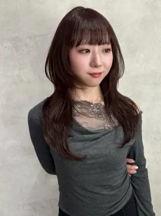 ロング カラー 🖤顔まわり 盛れヘア⟡アズサ🖤のヘアスタイル