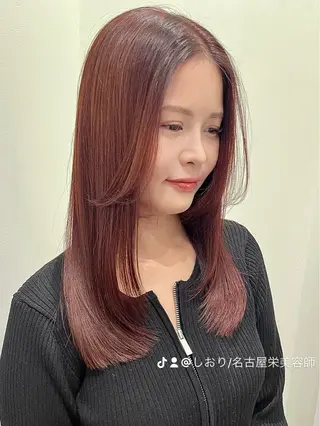 ミディアム カラー 暖色カラー/似合わせ カット/名古屋/辻のヘアスタイル