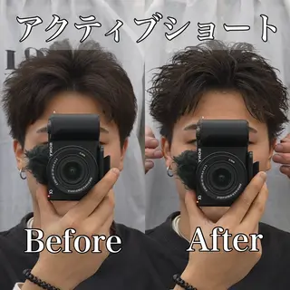 ショート パーマ メンズ 江藤 竜広のヘアスタイル