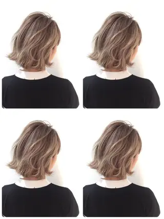 ミディアム due hair 京都駅前店 MILBON オージュア認定サロン【デューヘアー】所属・ハイトーンブリーチ 土坂　由志【京都】のヘアスタイル