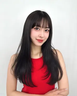 セミロング 前髪顔まわりカット 🌈中村海聖のヘアスタイル