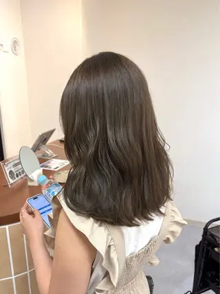 ミディアム カラー ヘアアレンジ ハル🌸柔色/ ブリーチなし/艶髪のヘアスタイル