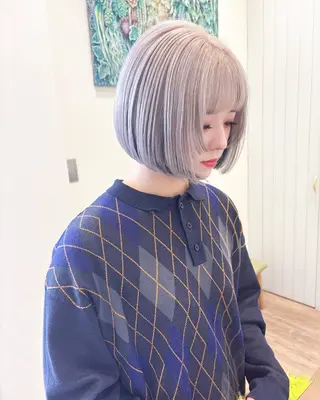 ミディアム カラー ケアブリーチ 坪井佑樹のヘアスタイル